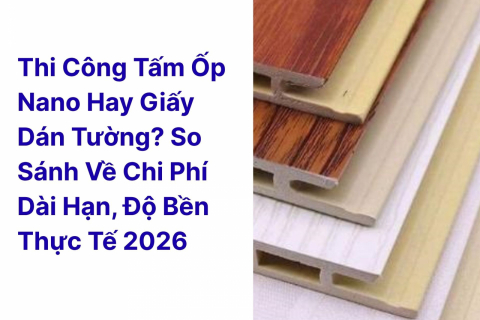 Thi công tấm ốp nano hay giấy dán tường? So sánh về chi phí dài hạn, độ bền thực tế 2026