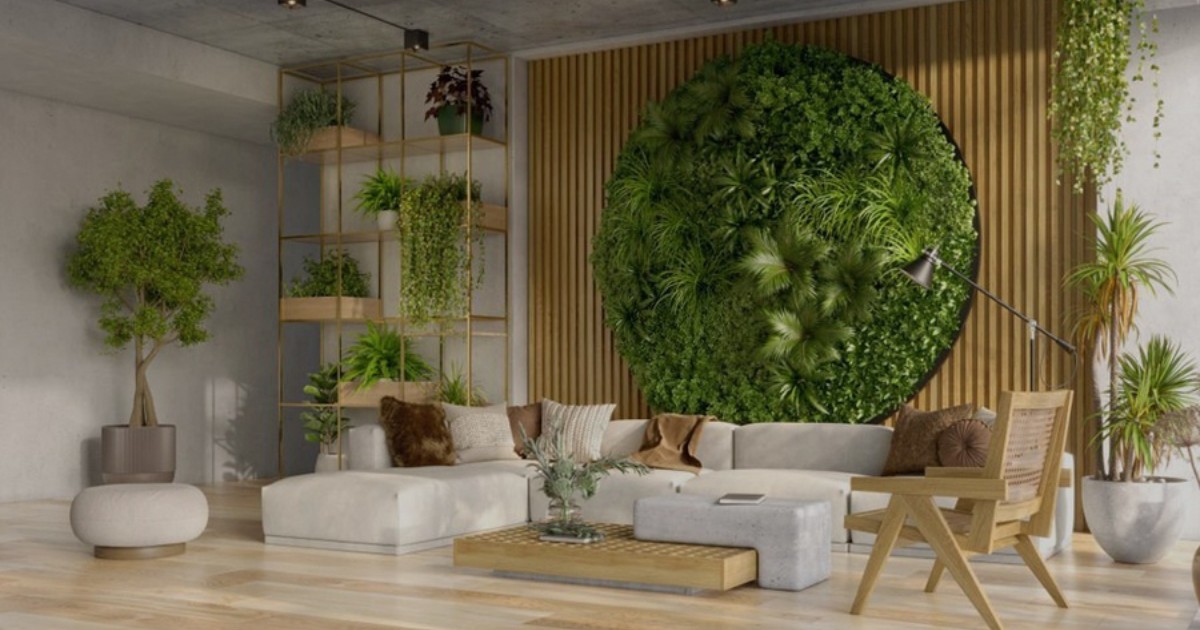 Tích hợp cây xanh nội thất và vườn tường
