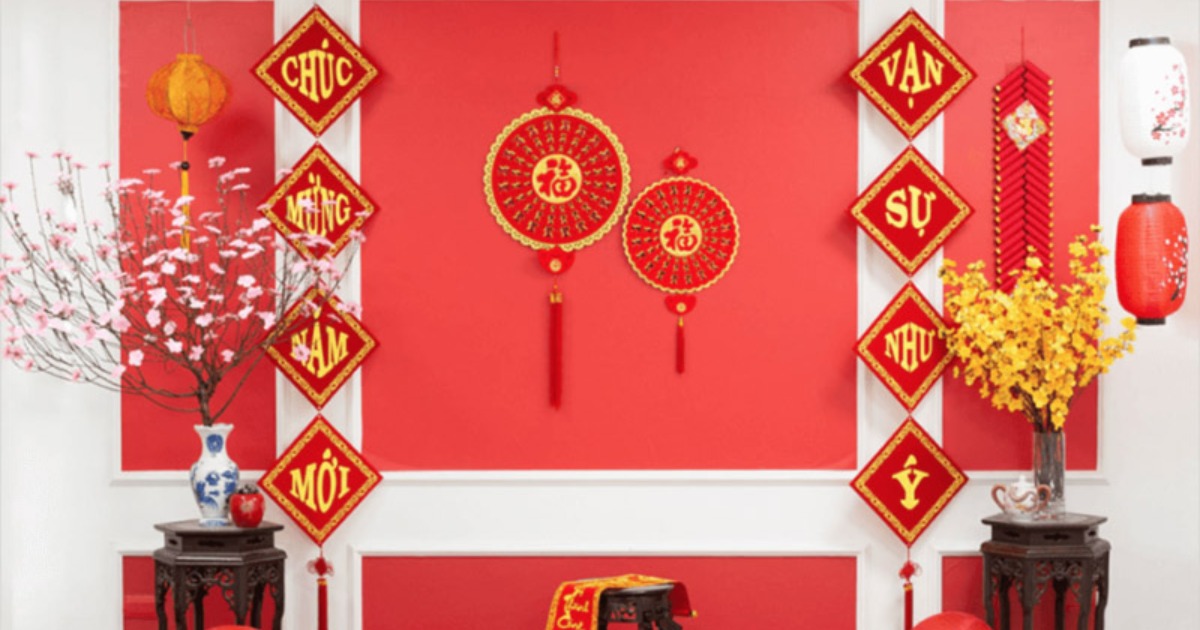 Trang trí văn phòng làm việc ngày Tết bằng tranh thư pháp