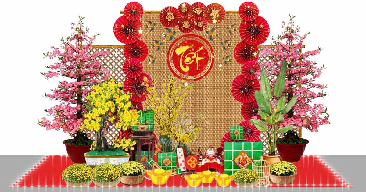 Trang trí Tết cho văn phòng bằng hoa giả