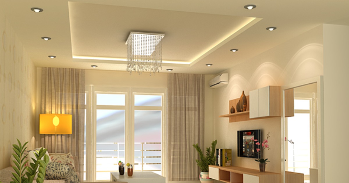 Đèn âm trần thạch cao ánh sáng vàng ấm