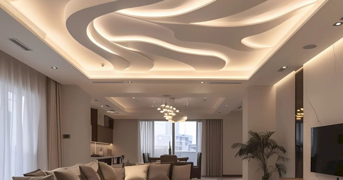 Đèn âm trần thạch cao thiết kế tối giản hiện đại