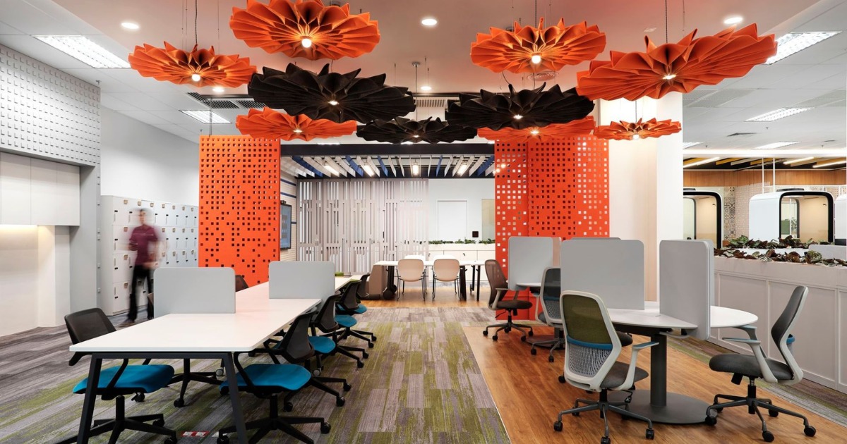 Văn phòng mở là mô hình không gian làm việc không có vách ngăn cố định