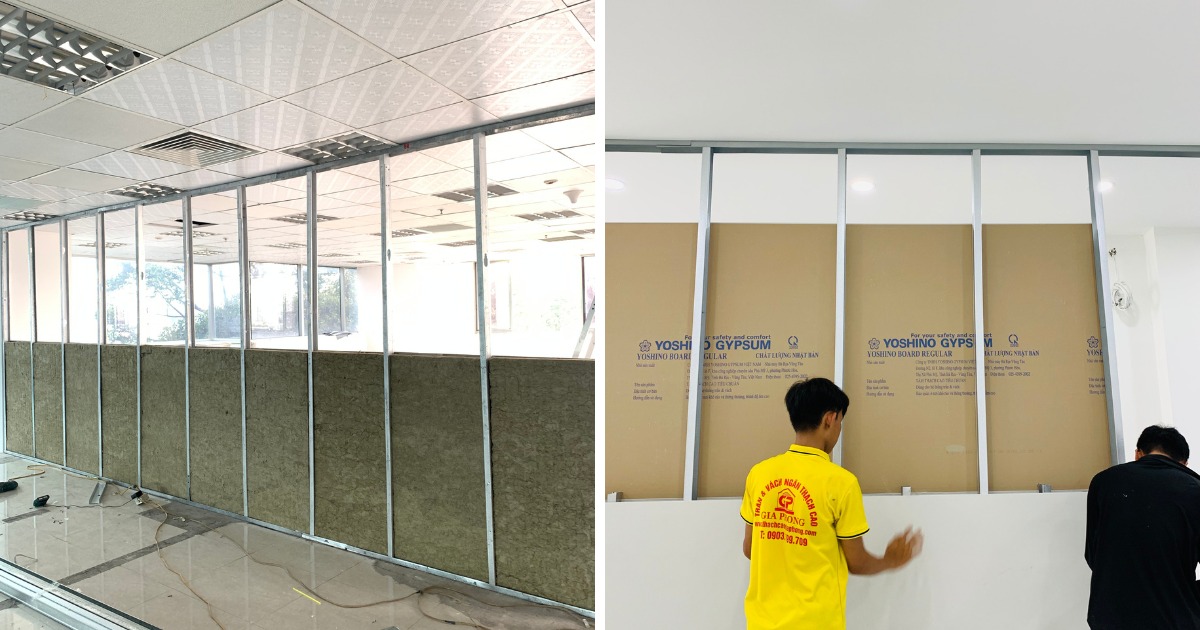 Cam kết thi công vách ngăn thạch cao tại Gia Phong