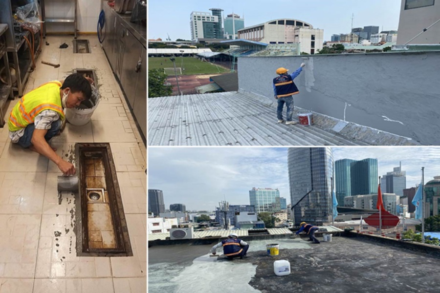 Thi công chống thấm là quá trình thi công ngăn chặn nước thấm vào các vị trí kết cấu