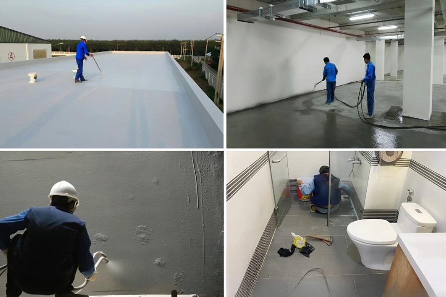 Thi công chống thấm là quy trình áp dụng vật liệu chuyên dụng 
