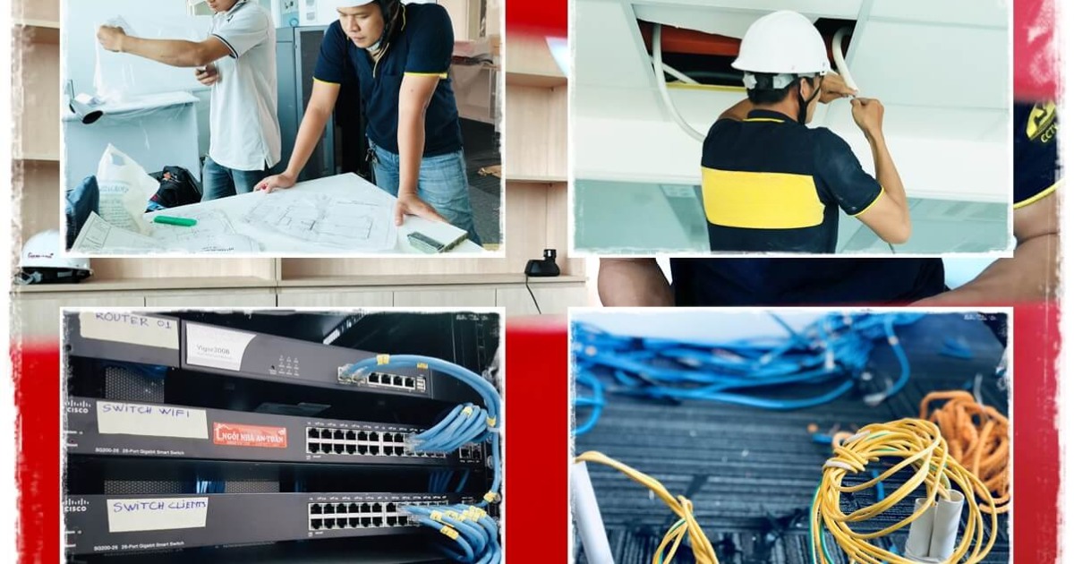 Một số hình ảnh thi công điện mạng tại Gia Phong