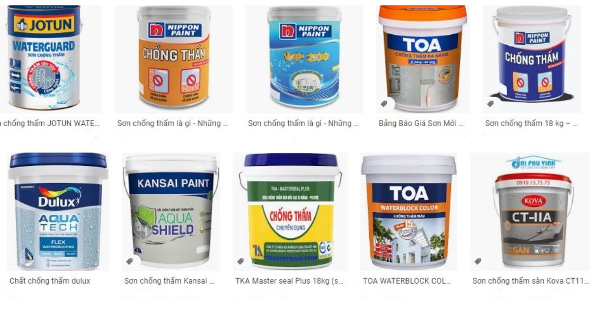 Các loại sơn chống thấm màu ghi được ưa chuộng