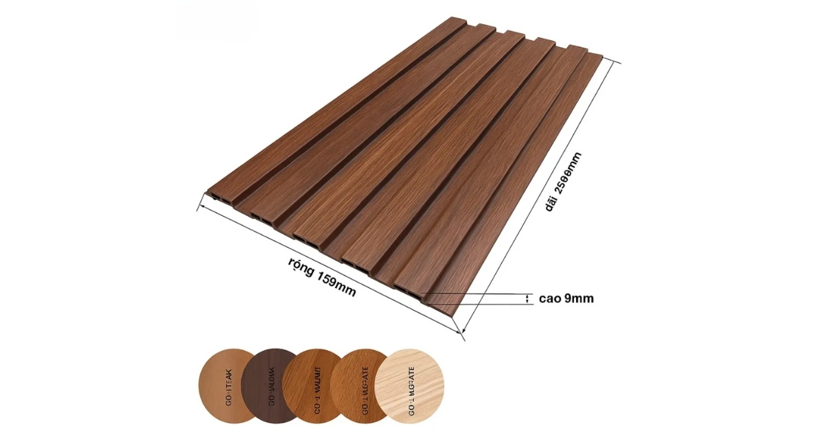 Kích thước tiêu chuẩn của tấm ốp lam sóng nhựa