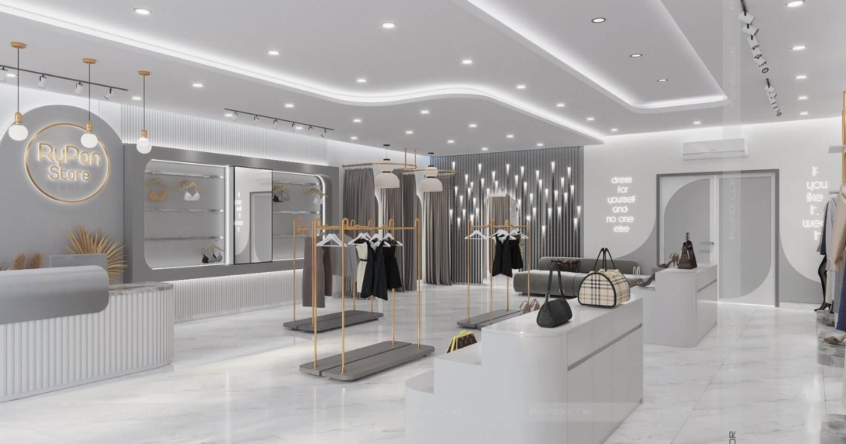 Thiết kế showroom cửa hàng thời trang với không gian mở