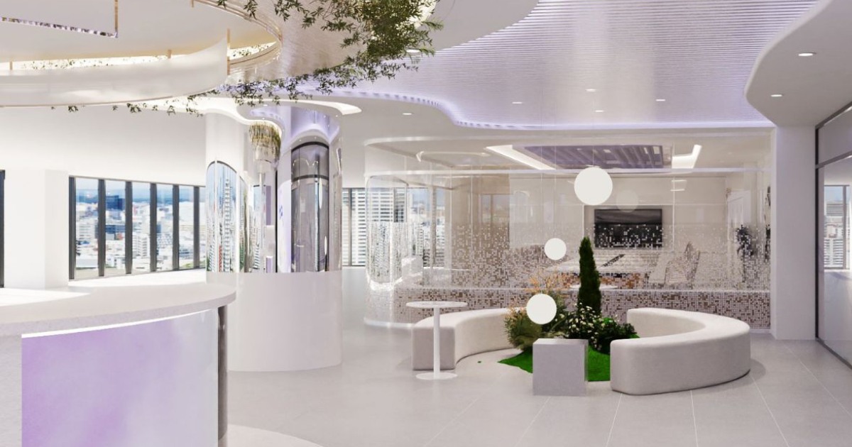 Với phong cách văn phòng trẻ trung mạo hiểm, trang trí cờ quốc gia