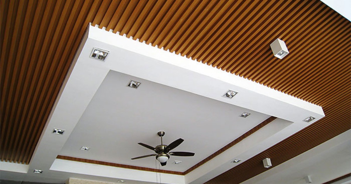 Trần nhựa giả gỗ giật cấp