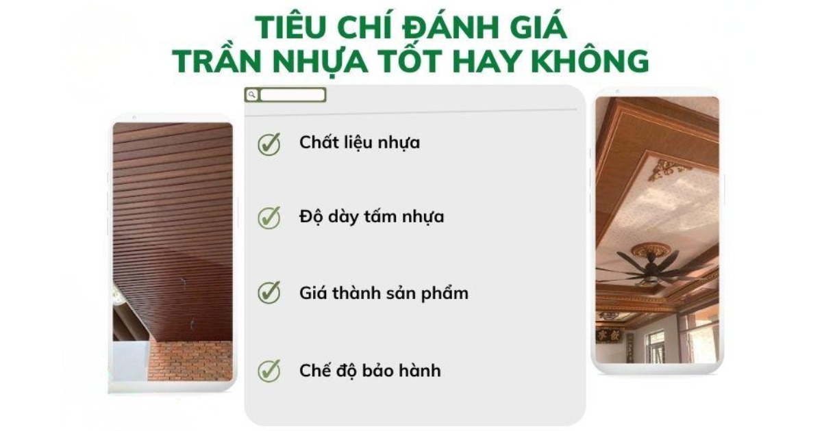 Tiêu chí đánh giá trần nhựa tốt 