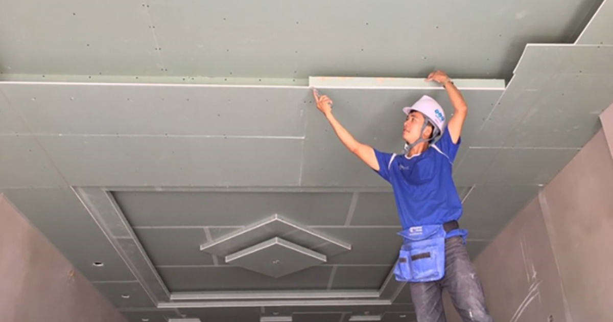 Hướng dẫn cách đóng trần thạch cao giật cấp