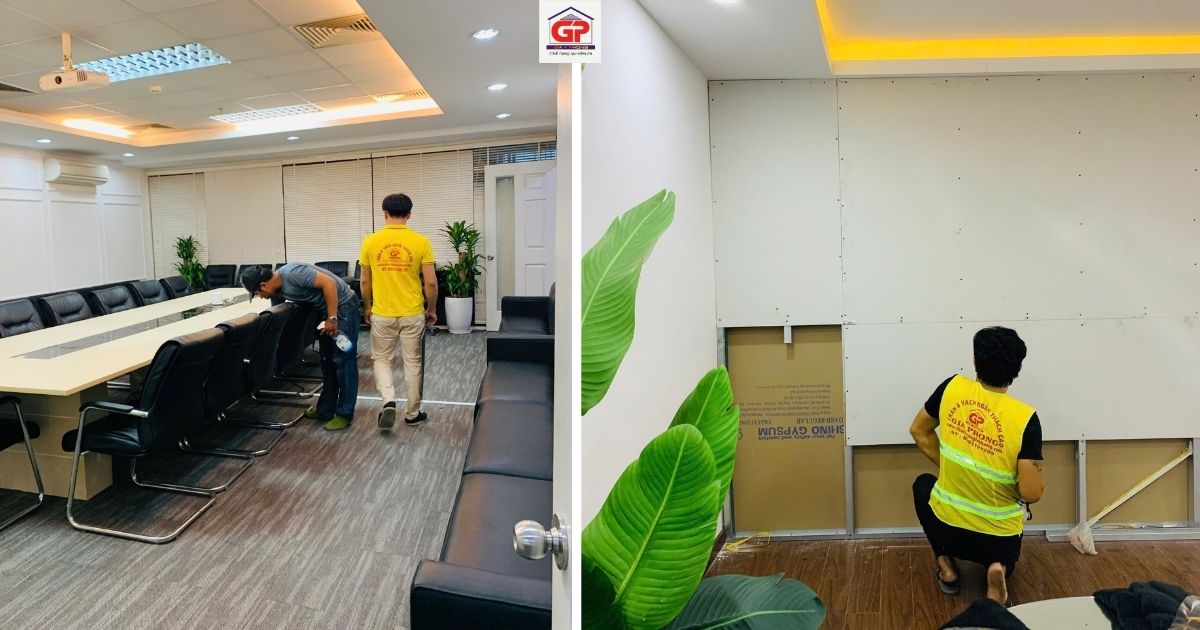 Cam kết thi công vách ngăn thạch cao tại Gia Phong