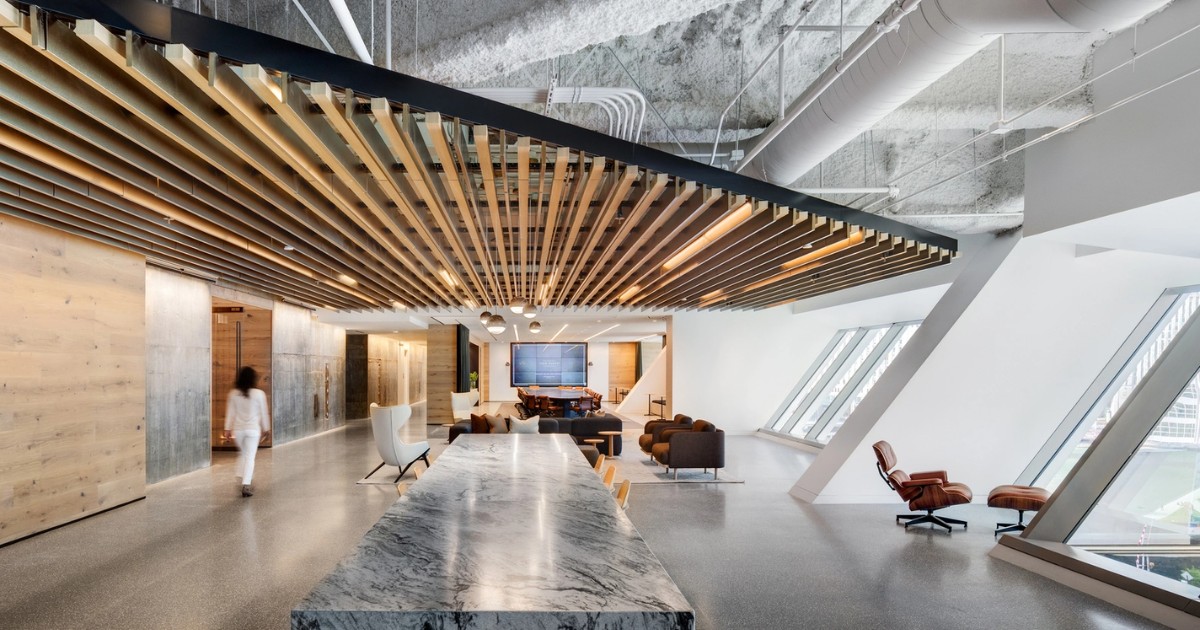 Mẫu 7: Trần thả modul lộ thiên khe kỹ thuật ẩn cho projector