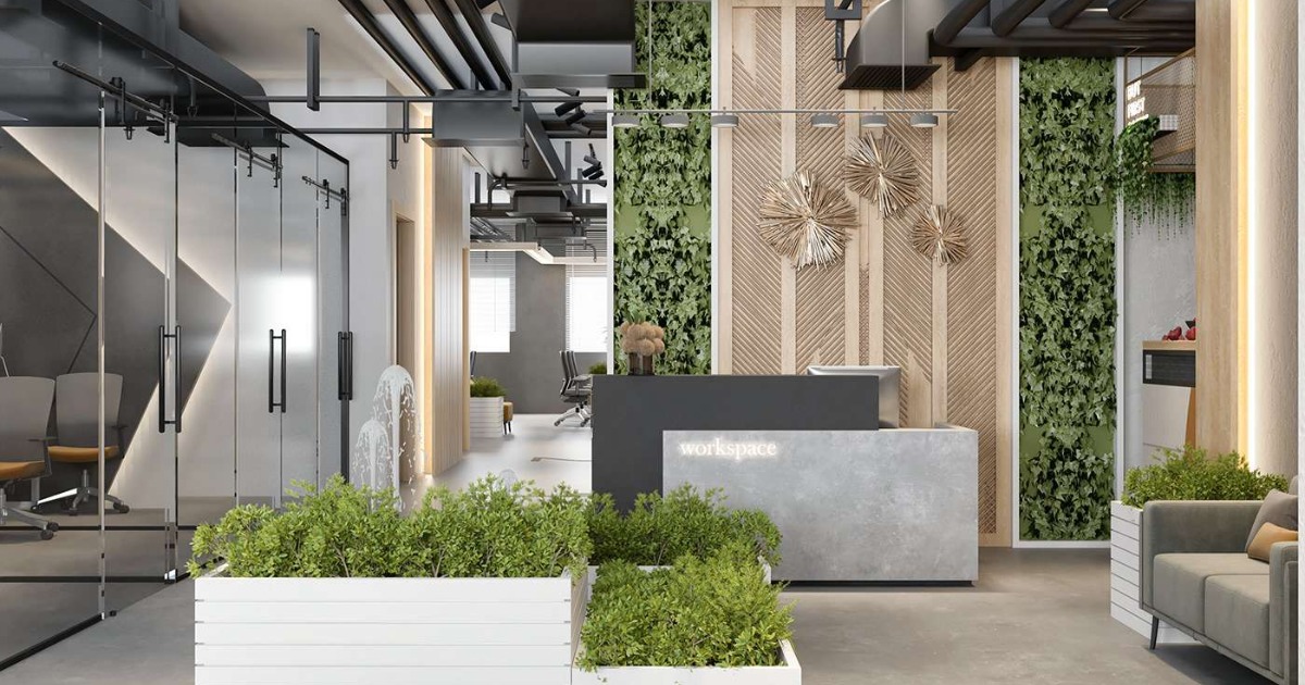 Mẫu thiết kế văn phòng xanh từ vật liệu tái chế