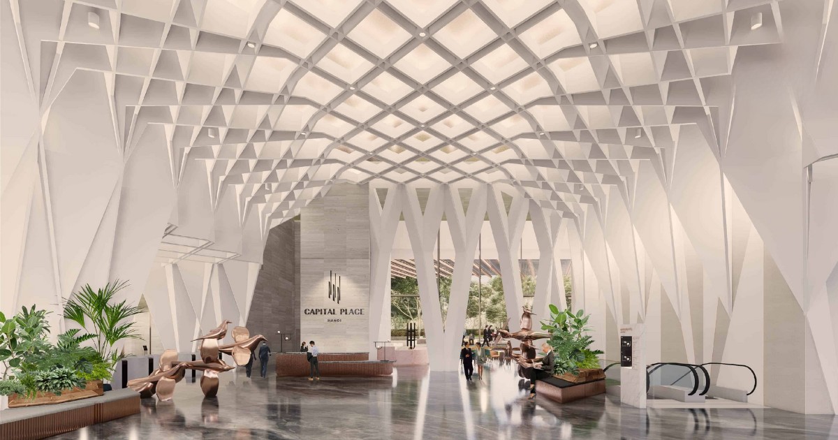 Tầng 1 lobby cao 9m