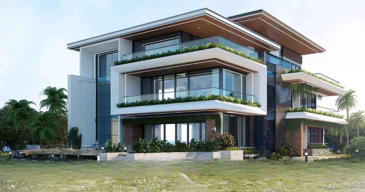 Tòa nhà hình khối bất đối xứng