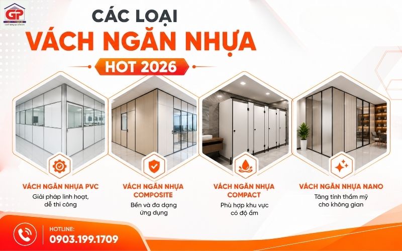 Các loại vách ngăn nhựa phổ biến hiện nay