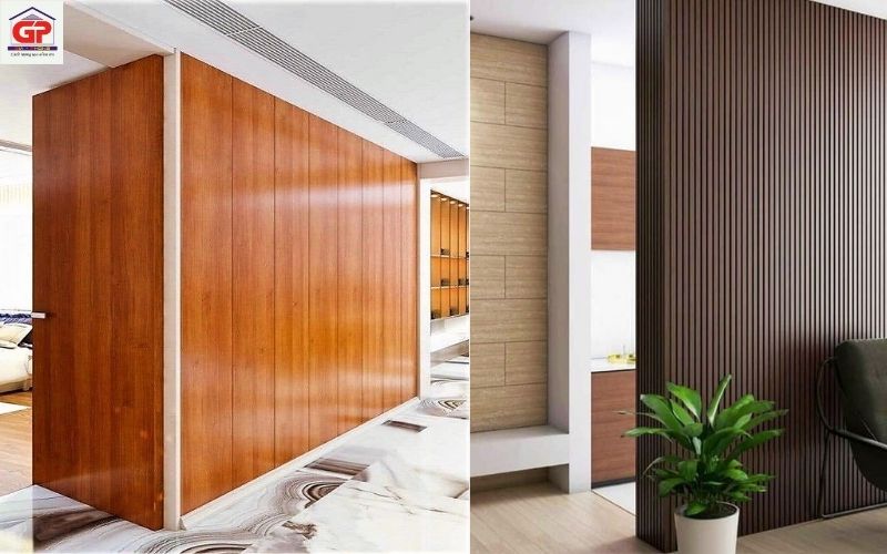 Vách ngăn nhựa giả gỗ trang trí văn phòng hiện đại