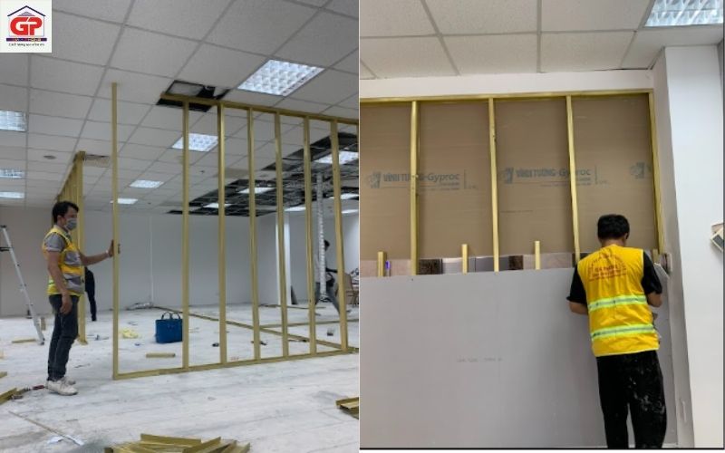 Đội ngũ thợ thạch cao tại nhà của Gia Phong thi công chuyên nghiệp và đúng tiến độ