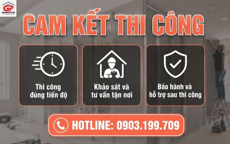 Gia Phong cam kết thi công vách ngăn thạch cao đúng tiến độ và chất lượng