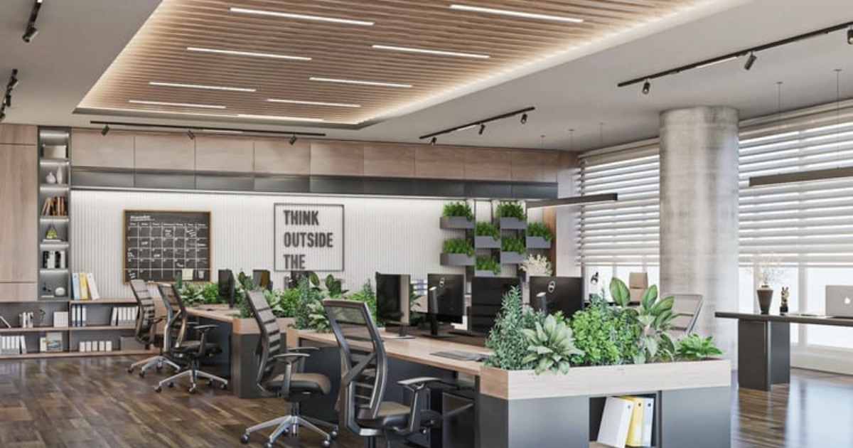 Ý tưởng 10: Văn phòng nhỏ dùng nội thất đa năng + gương lớn