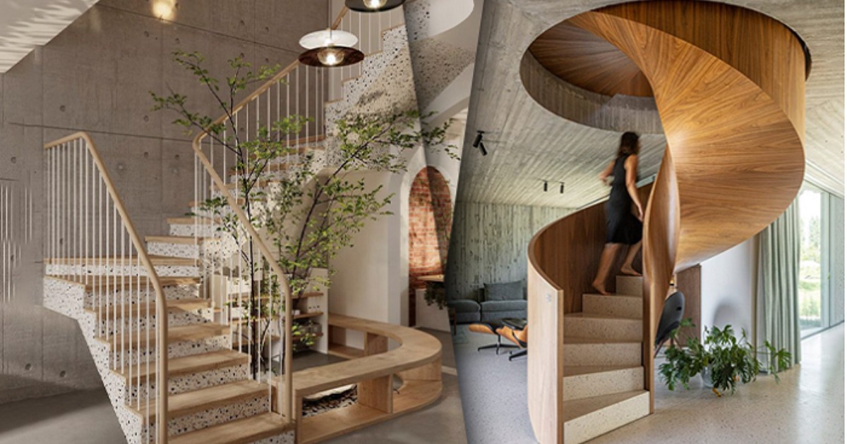 Ý tưởng 7: 2 tầng nối cầu thang kính toàn phần