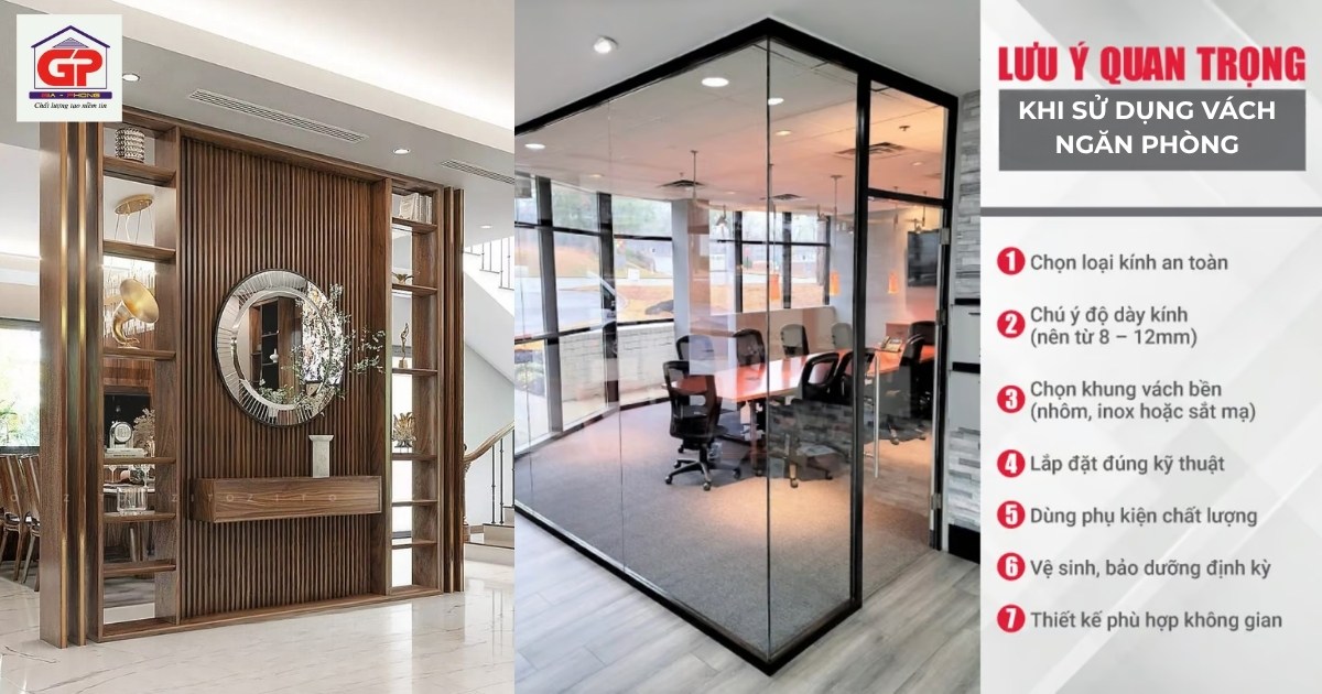 Lưu ý khi sử dụng vách ngăn văn phòng
