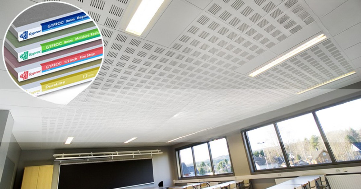 Trần thạch cao là lớp trần thứ hai được lắp đặt bên dưới trần bê tông