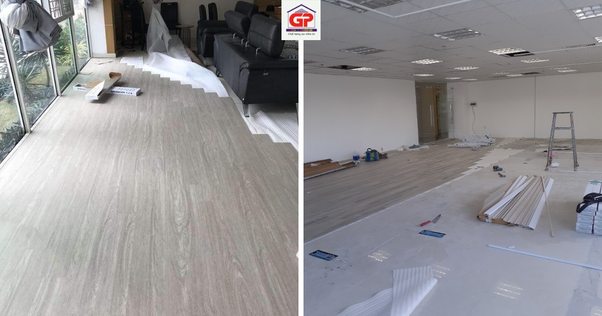 Quy trình thi công sàn nhựa văn phòng của Gia Phong