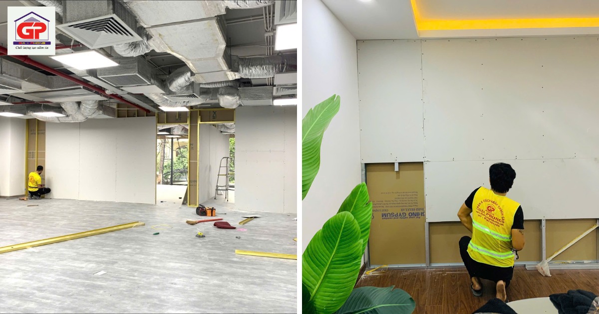 Hướng dẫn thi công vách ngăn thạch cao 2 mặt