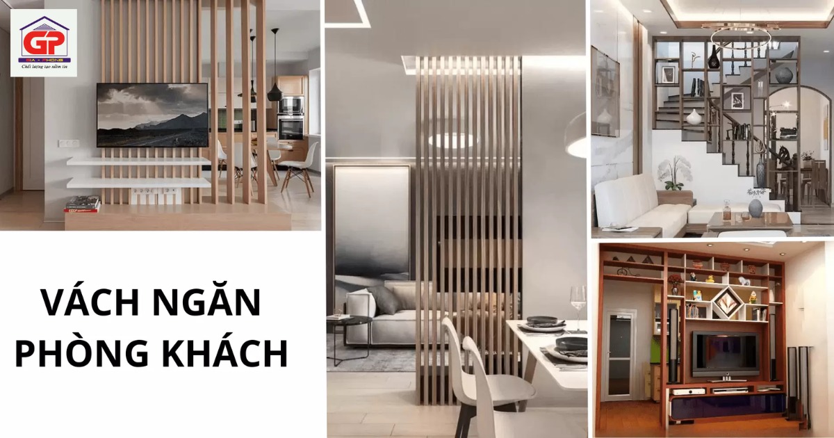 Mẫu vách ngăn trang trí phòng khách