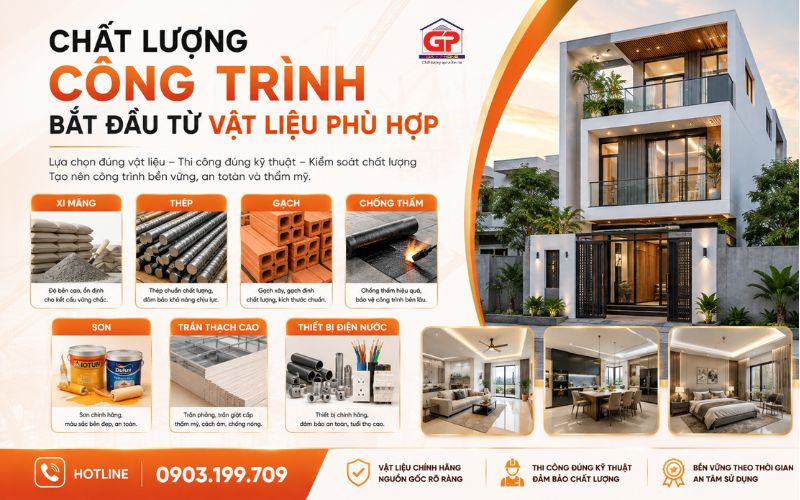 Vật liệu thi công nhà ở và các hạng mục hoàn thiện