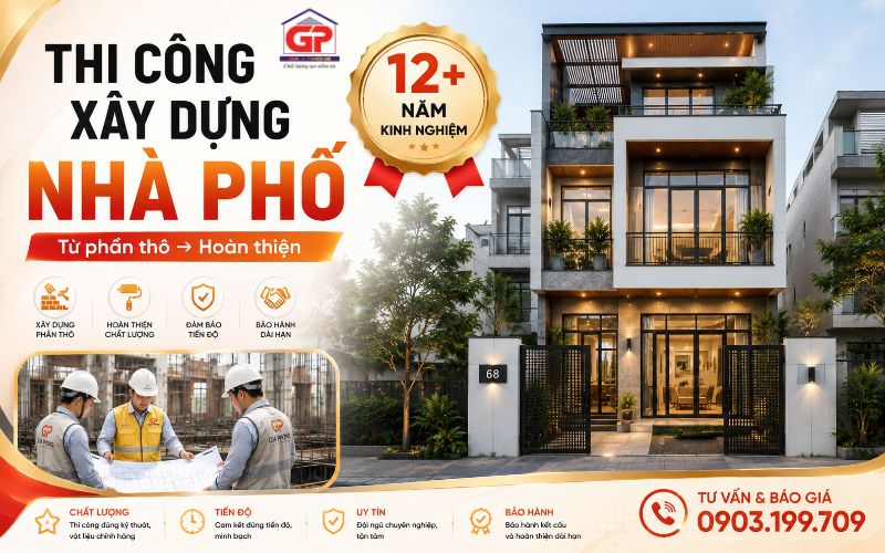 Thi công xây dựng nhà phố trọn gói cùng Gia Phong