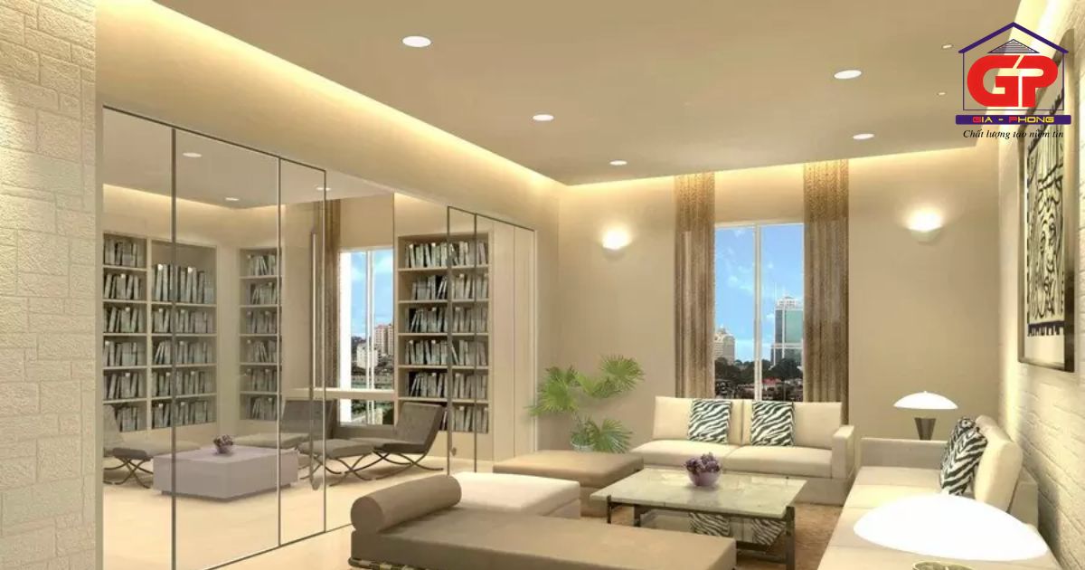 Ấn tượng với trần thạch cao phối hợp đèn LED âm trần