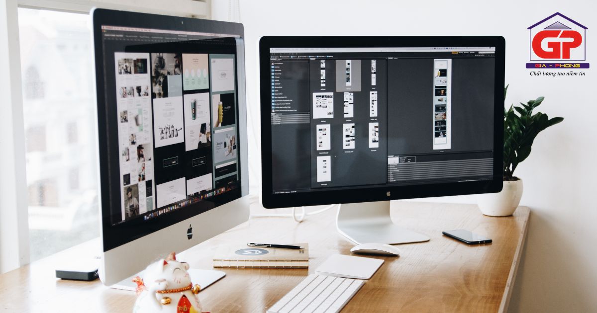 Decor bàn làm việc văn phòng theo phong cách công nghệ, hiện đại