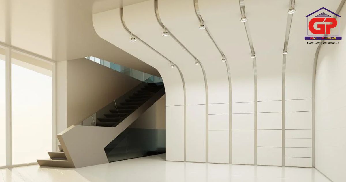 Không gian sang trọng với vách ngăn thạch cao trang trí nghệ thuật