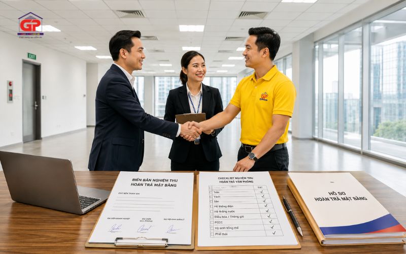 Biên bản nghiệm thu hoàn trả văn phòng và bàn giao mặt bằng