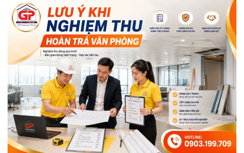 Lưu ý khi nghiệm thu hoàn trả văn phòng cho doanh nghiệp