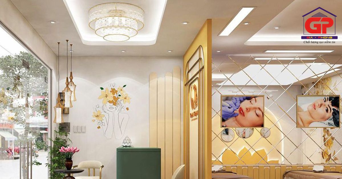 Mẫu trần thạch cao giật cấp đơn giản, sang trọng