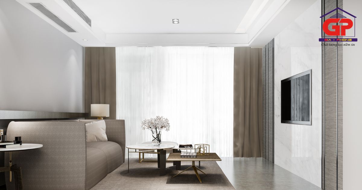 Mẫu trần thạch cao giật cấp phù hợp cho nhà ống hoặc căn hộ nhỏ