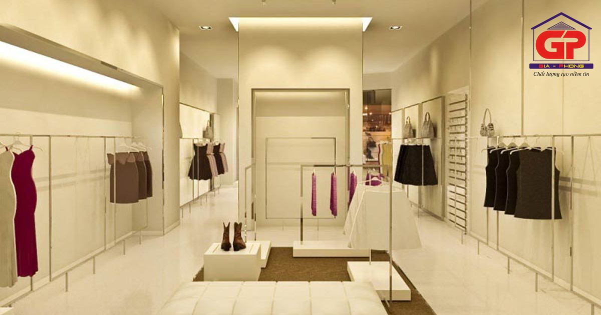 Mẫu trần vách thạch cao phù hợp với không gian Shop, cửa hàng, Showroom