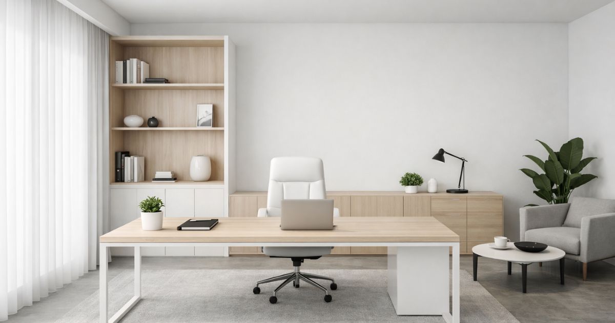 Mẫu văn phòng giám đốc thiết kế theo phong cách đơn giản, tinh tế