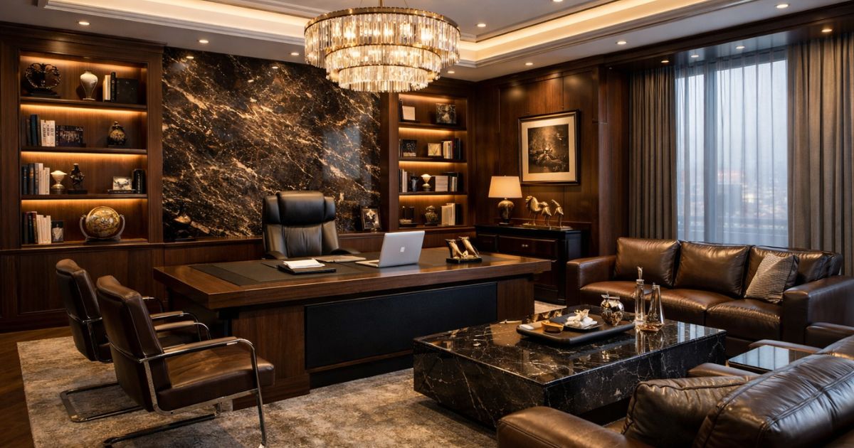 Mẫu văn phòng giám đốc thiết kế theo phong cách sang trọng - cao cấp