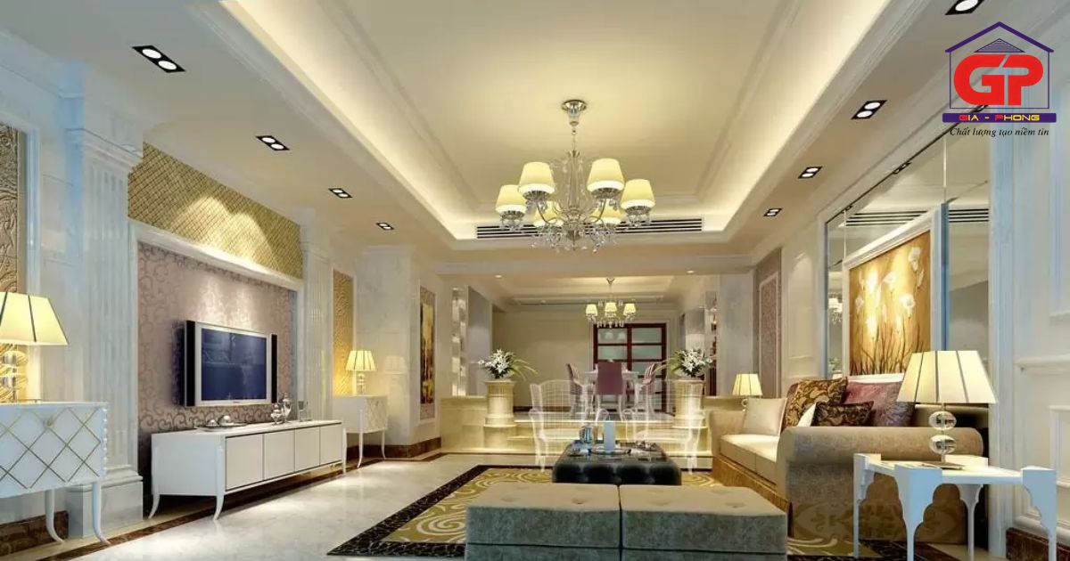 Nâng tầm không gian sống với sự kết hợp hài hòa giữa trần thạch cao và đèn trang trí