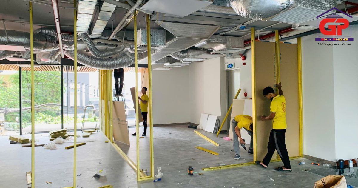 Tìm hiểu quy trình thực hiện decor văn phòng với trần và vách thạch cao chi tiết