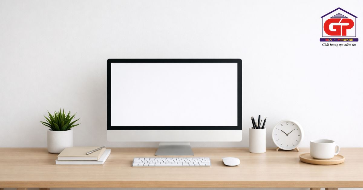Tối giản, gọn gàng bàn làm việc theo phong cách decor minimalism
