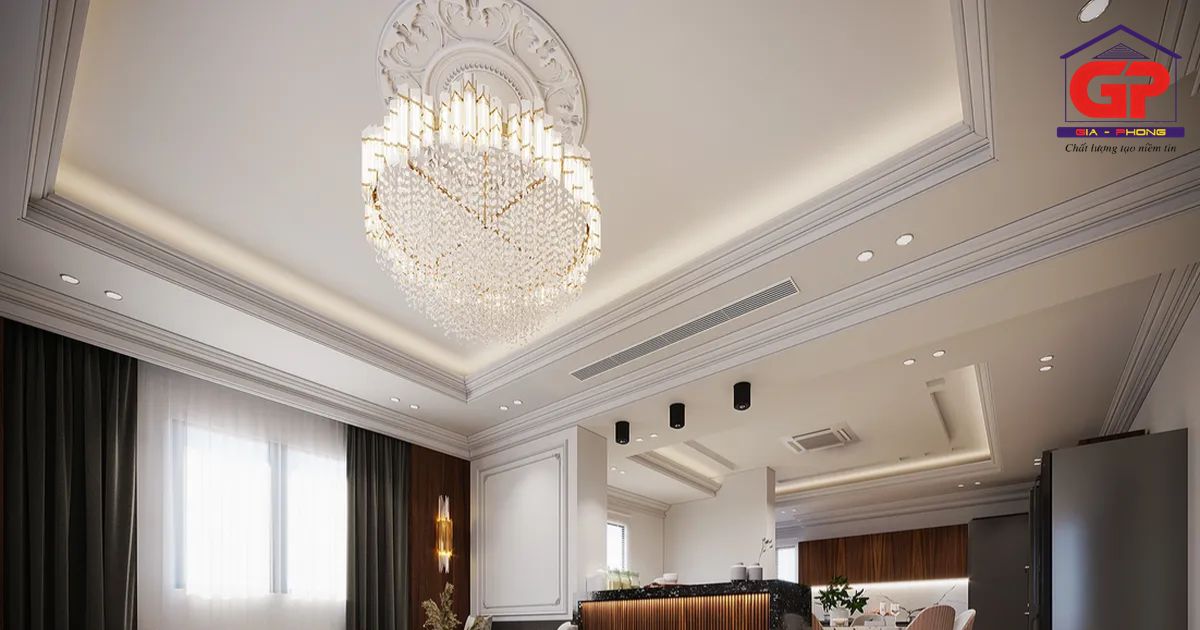 Trần thạch cao tân cổ điển hiện đang là xu hướng được nhiều chủ nhà ưa chuộng